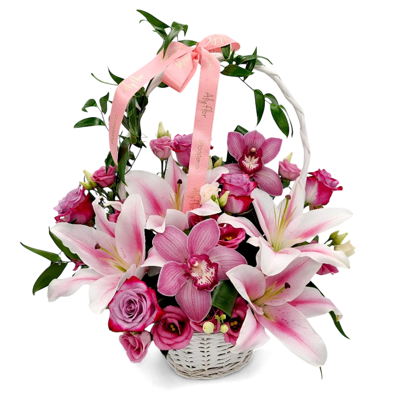 CESTA CON FLORES ALEGRIA